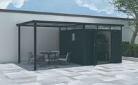 Zubehörteile für Metallgerätehaus "ELSA", ca. 275 x 294 x 222 cm - Glänzendes Grau