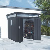 Metallgerätehaus "ELSA", ca. 230 x 166 x 222 cm - Glänzendes Grau