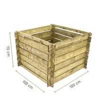 Komposter 100 x 100 x 65 cm, grün, Holzkomposter Stecksystem