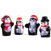 LED-Acryl-Mini-Figur 4er-Set - Pinguin