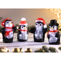 LED-Acryl-Mini-Figur 4er-Set - Pinguin