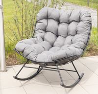 Outdoor-Schaukelstuhl aus Stahl mit Kissen - ca. 100 x 95 x 84 cm