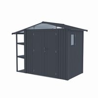 Metallgerätehaus "LAURA", ca. 295 x 168 x 220 cm - Glänzendes Grau