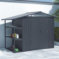 Metallgerätehaus "LAURA", ca. 295 x 168 x 220 cm - Glänzendes Grau