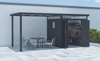 Zubehörteile für Metallgerätehaus "ELSA", ca. 275 x 230 x 222 cm - Glänzendes Grau