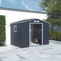 Metallgerätehaus "HANNA", ca. 277 x 322 x 213 cm - Grau/Weiß