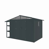 Metallgerätehaus "LAURA", ca. 359 x 232 x 228 cm - Glänzendes Grau