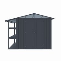 Metallgerätehaus "LAURA", ca. 295 x 232 x 220 cm - Glänzendes Grau