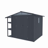 Metallgerätehaus "LAURA", ca. 295 x 232 x 220 cm - Glänzendes Grau