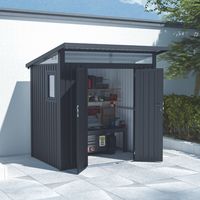 Metallgerätehaus "LENA", ca. 225 x 190 x 223 cm - Glänzendes Grau