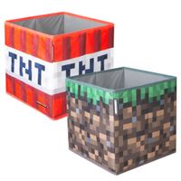 MINECRAFT - Aufbewahrungsboxen im 2er Set, faltbare Stoffboxen