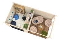 Gartenhaus Lana 8,0+7,6 m² mit Schiebetüren