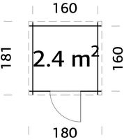 Gerätehaus Brit 2,4 m²