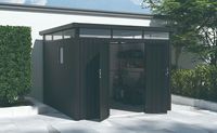 Metallgerätehaus "ELSA", ca. 294 x 294 x 222 cm - Glänzendes Grau