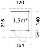 Toilettenhäuschen Peer 1,5 m²