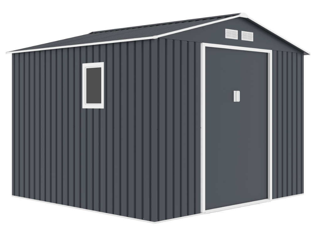 Metallgerätehaus "HANNA", ca. 277 x 259 x 213 cm - Grau/Weiß