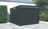 Metallgerätehaus "LENA", ca. 289 x 318 x 221 cm - Glänzendes Grau