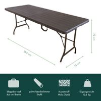 Bierzeltgarnitur Set mit 2xBierbank und 1xBuffettisch, braun, klappbar