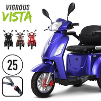 VISTA 3-Rad Seniorenmobil 25 km/h – Blau, 1000 W, Lithium, bis 50 km Reichweite