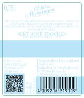 Schloss Munzingen Sekt Cuvée Rosé Trocken 0,75