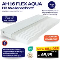 AH16 FlexAqua Kaltschaummatratze H3, 7-Zonen Wellenschnitt – 16 cm Höhe 