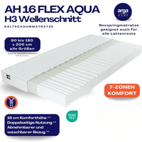 AH16 FlexAqua Kaltschaummatratze H3, 7-Zonen Wellenschnitt – 16 cm Höhe 