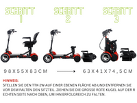 Faltbares 4-Rad E-Seniorenmobil 6 km/h – 2×250 W, 40 km Reichweite, 33 kg leicht