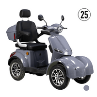 Volta VM6 4-Rad Seniorenmobil 25 km/h – Grau, 1000 W, 50 km Reichweite, VRLA-Gel-Akku