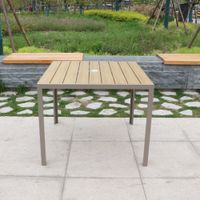3-tlg. Gartenmöbel-Set aus Aluminium mit Holzoptik