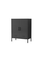 Metall-Aufbewahrungsschrank Sideboard mit zwei Türen, ca. 101,5 x 80 x 40 cm - Schwarz