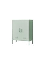 Metall-Aufbewahrungsschrank Sideboard mit zwei Türen, ca. 101,5 x 80 x 40 cm - Sage