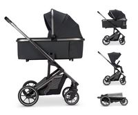 Kombi-Kinderwagen Juntos - Coal inkl. Sportsitz, Adapter & Regenschutz