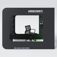 MINECRAFT - Kojenbett, Hochbett 120x200cm, Gaming Möbel mit dunklem Design