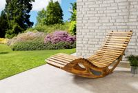 Ergonomische Schwungliege aus Akazienholz - FSC zertifiziert, ca. 150 x 60 x 66/95 cm