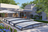 Poolüberdachung "Aqualina" aus Aluminium, ca. 10,99 x 4,26 x 1,05 m