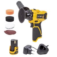 12V Akku-Poliermaschine/Exzenterschleifer 75 mm Mit 2Ah Akku und 2.4A Ladegerät
