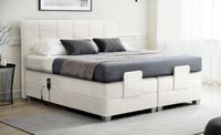 Boxspringbett BERN 200x200 cm mit Motor weiß Coral 70