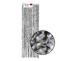 Flauschvorhang 56x185cm schwarz-silber-weiß meliert, Fliegenschutz, Türvorhang