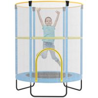 Kinder Trampolin Ø140 cm, Indoor Trampolin mit Sicherheitsnetz für 3-6 Jahre