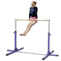 Gymnastik-Turnreck, Reckstange, 13-stufig verstellbar, bis 75 kg belastbar, Lila