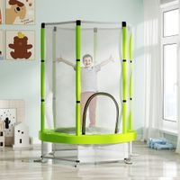 Kinder Trampolin Ø140 cm Indoor Trampolin mit Sicherheitsnetz Randabdeckung