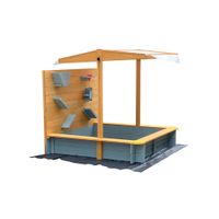 Home Deluxe Sandkasten mit Überdachung SANDY - Holz/Grau