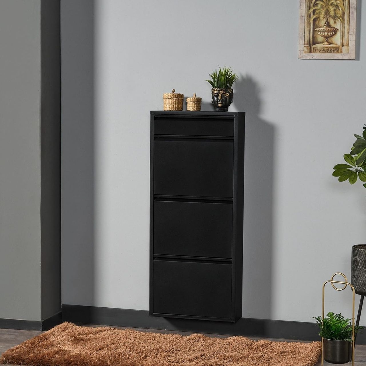 Schuhkipper mit 3+ klappen aus Metall, ca. 15 x 50 x 114,5 cm