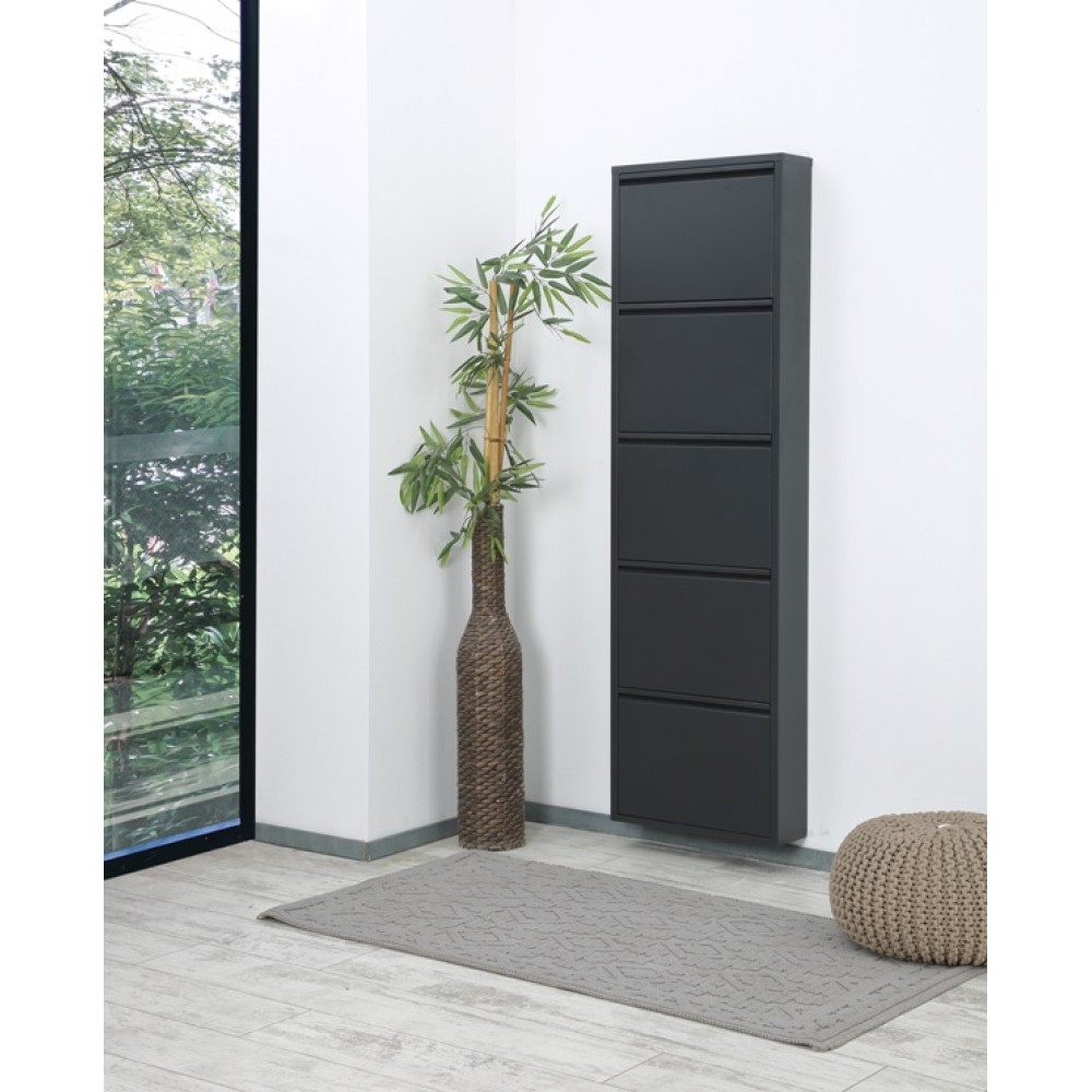 Schuhkipper mit 5 klappen aus Metall, ca. 15 x 50 x 169,5 cm