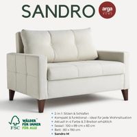 Moderner Bettsessel SANDRO mit integrierter Bettfunktion M, ca. 89 x 100 x 83 cm