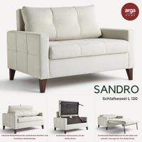 Moderner Bettsessel SANDRO mit integrierter Bettfunktion L, ca. 89 x 120 x 83 cm