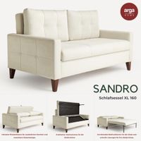 Moderner Bettsessel SANDRO mit integrierter Bettfunktion XL, ca. 89 x 160 x 83 cm