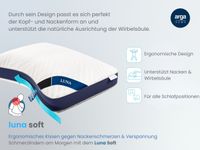 AH Luna Soft – Orthopädisches Nackenstützkissen, Visco-Kopfkissen mit Memory-Schaum – 70 x 46 cm