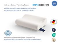 AH Ortho Komfort – Klassisches Orthopädisches Visco- Kopfkissen – 51 x 42 cm – gegen Verspannung 