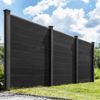 WPC-Sichtschutzzaun CARACAS - 5x Element + 6x Pfosten - Anthrazit